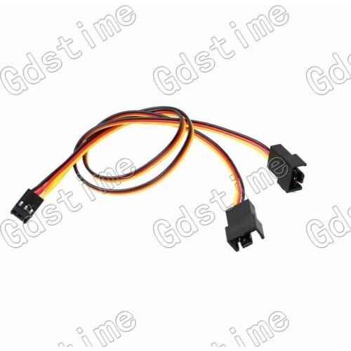 Gdstime 20 pcs lot 2510-3p Female to dual 2510-3p male cable wire 30cm for CPU PC Case Fan Y-Splitter Adapter Cable