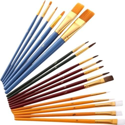 25Pcs Paint Brushes Set Nylon Hair Painting Brush Variety Style Oil Brush Watercolor Pen Art Supplies