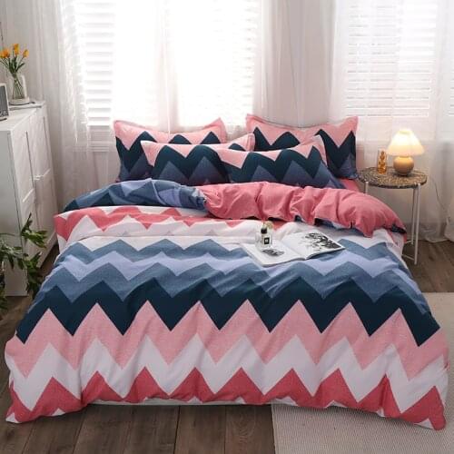 Pink Wave Pattern Bedding Set, Duvet Cover Pillowcase 3pcs175x200,220x240 Quilt Cover, King Size Bed Sets