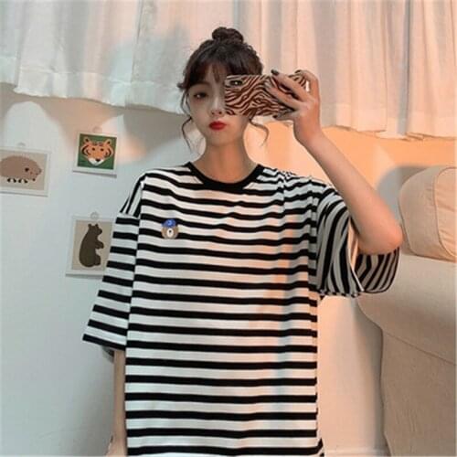 Cute cartoon sweet girls t-shirt japanese streetwear harajuku pink kawaii casual tops vintage loose summer woman tshirts