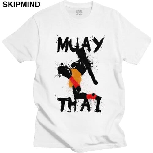 Fashion Muay Thai Fighter T Shirt Men Cotton Stylish T-shirt O-neck Short Sleeved Thailand Spirit Tee Tops Fitted Clothing Gift