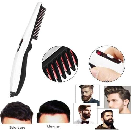 Men Styling Hair Comb Brush Quick Heating Beard Straightener Hot Haibrush Straightening Combs Styling Tools Styler for Men Women