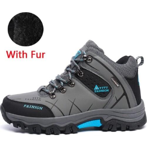 Oversized Plus size Style Men Hiking Trekking Climb Waterproof Lace Up Sport Shoes Outdoor Camping Free shipping Sneaker Classic