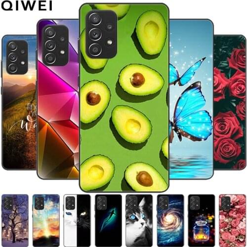 Soft Silicone Cover For Samsung A52 4G Case Painted Black TPU Bumper Cover For Samsung Galaxy A52 5G A 52 2021 Phone Cases 6.5