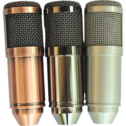 Gold Silver Gun Heavy Metal Body DIY Condenser Microphone set Hand Made Condenser Microphone Parts