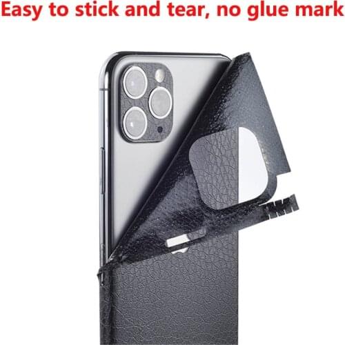 Leather Skin Pattern Sticker For iPhone 8 11 12 Plus Back Films Decal For iPhone 11 Pro Max Sticker Adhesive Skin