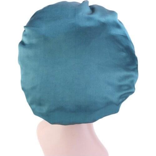 New Solid Women Satin Bonnet Fashion Stain Silky Big Bonnet for Lady Sleep Cap Headwrap Hat Hair Wrap Accessories Wholesale