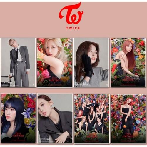 Kpop Twice SANA Tzuyu Mina MOMO CHAEYOUNG New Album Eyes Wide Open Collection Poster Photos Fans Gilfs New Wholesale Displaying