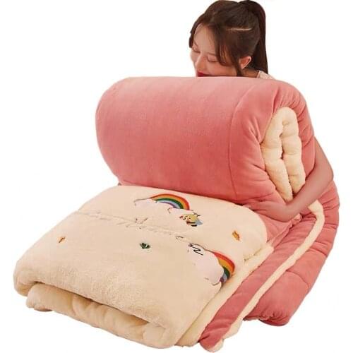 2020 new Winter quilts cashmere patchwork duvet thicken Warm comforter 4kg A side Carved velvet + B side cashmere comforter