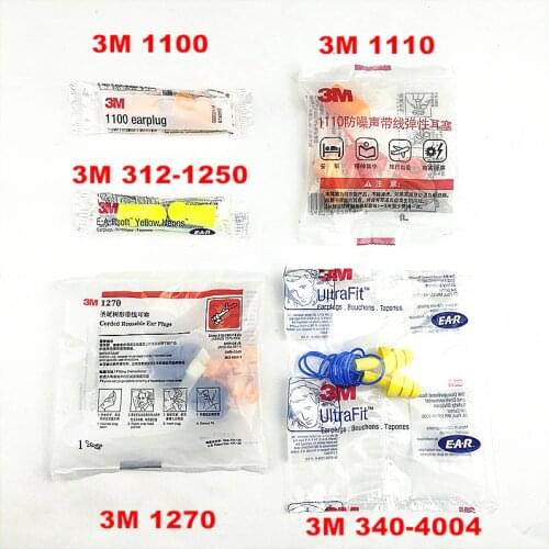 Various styles original 3M earplugs Authentic Foam Soft corded EarPlugs sleep Protective Swimming Protective