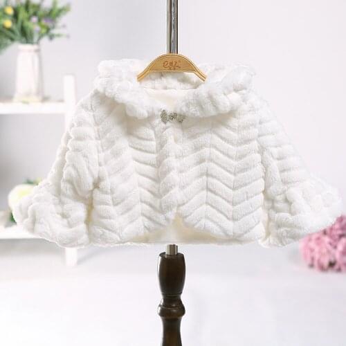White Pink Faux Fur Coat Wedding Cape Mariage Fur Shawl Jacket Wrap Shrug Bolero Coat For Girls Winter Party Kids Bolero Jacket