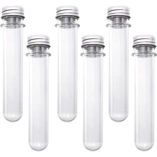 100Ml Plastic Test Tubes (25Pcs) With Cleaning Brush Transparent Storage Tubes With Lid - Bead Storage Tubes - Plastic Tube Fo