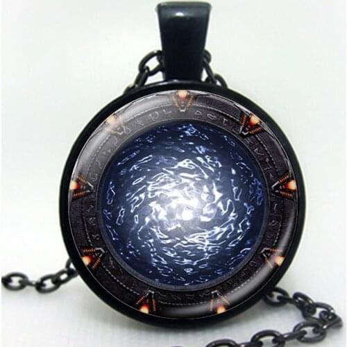 12 Styles New Stargate Portal Pendant Stargate Glass Cabochon Portal Atlantis Necklace Jewelry for women drop shipping