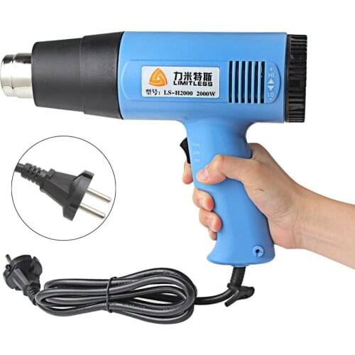 EU Plug Professional 2000W AC 220V 60 ~ 650 Degrees Centigrade Adjustable Warm Electronic Heat Gun Hot Air Gun Hand-Hold