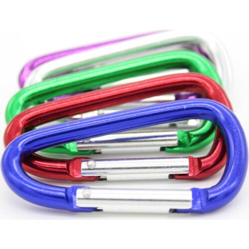 10 pcs 6CM Aluminum D Shape Carabiner Buckle Camping Hook Clip EDC Paracord Buckles