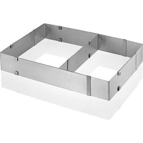 Silver color Stainless Steel Adjustable Rectangular Cake Pan Stainless Steel Non-stick Baking Cake Molds Kitchen Supply