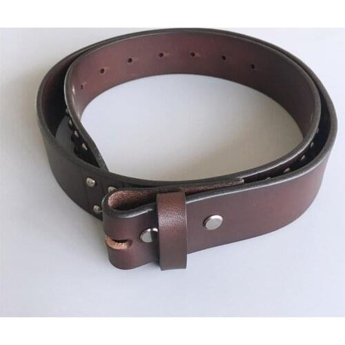 Retail New Nails Studded Dark Coffee Color Genuine Leather Belt Solid Real Leather Belt Gurtel Belt BELT1-006BW Free Shipping