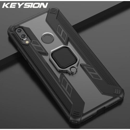 KEYSION Shockproof Armor Case For Xiaomi Redmi Note 7 7 Pro 7S Stand Car Ring Phone Cover for Redmi 7 for Xiaomi Mi 8 Mi 8 Lite