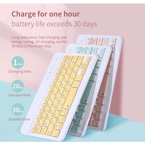 Charging Ipad Tablet Bluetooth Keyboard Ultra-Thin Portable Bluetooth Keyboard Universal for 7-8'' 9.7-10.1