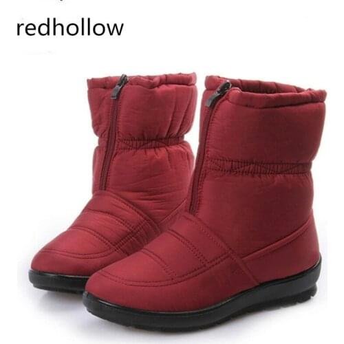 2017 Winter Snow Boots Soft Warm Waterproof Women Boots Mother Shoes Casual Cotton Winter Autumn Boots Femal Plus Size 35-42