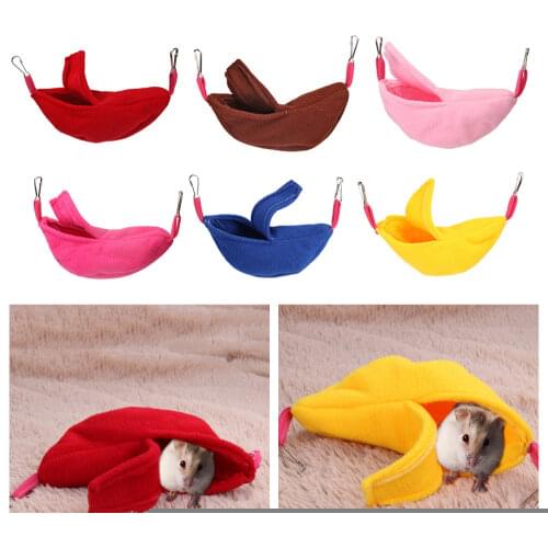 Winter Warm Banana Hamster Hammock Hang Cage Pet Birds Sleeping Nest House For Hamster Guinea Pigs Bed Hammock