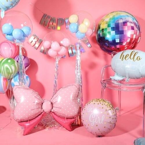 1pc Photo Frame Birthday Theme Bow Baby Shower Boy Girl Foil Balloon Boy Gril Gift Kids Air Balls Christmas Gift Birthday