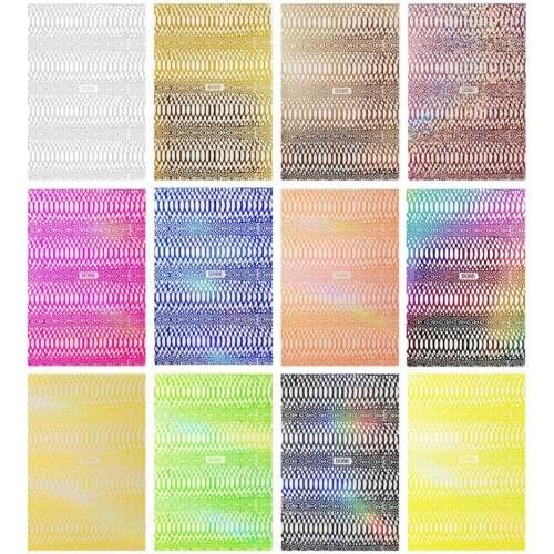 12Sheets Beautiful Colorful Snake Print Manicure Decal Sticker Easy to Use Transfer Sticker Universal for Photography