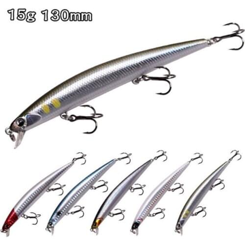 15g/130mm 5 colors Sinking Water 3pcs hook Minnow Pencil Hard Lure Artifical Small Crankbait Wobblers Hard Bait
