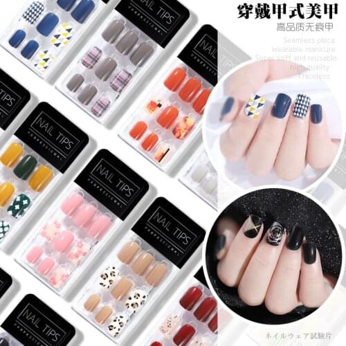 30PCS/Set false nail tips mixed pattern matte candy color nails 3D manciure yellow blue green ultra thin fake nails MZ179