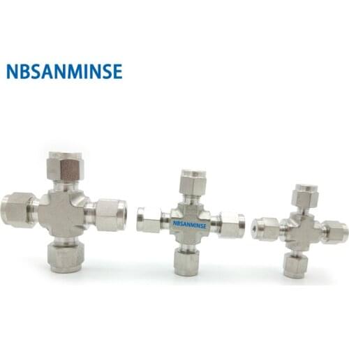 5Pcs/Lot UCR Union Cross Standard Stainless Steel SS316L Tube Fittings 3000 Psi Plumbing Coupling Connector NBSANMINSE