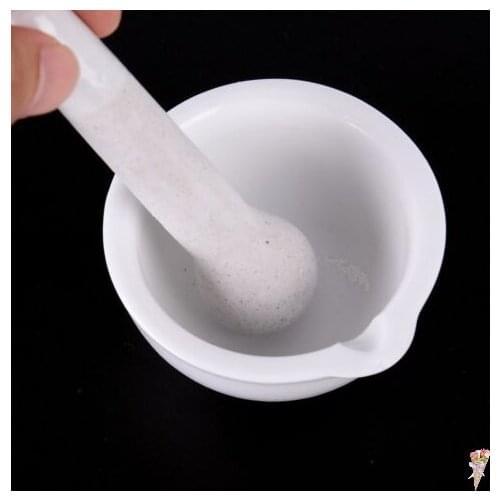 6ml Ceramic Porcelain Mortar And Pestle Mix Grind Bowl Set Laboratory Herbs Kitchen