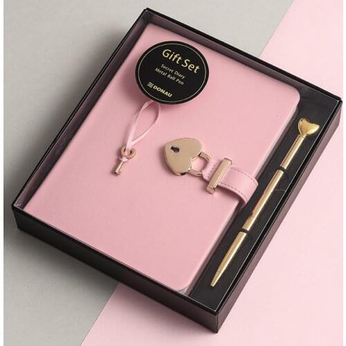 Secret Notebook Ruled Journal Lined Diary With Lock Creative Gift Heart Lock