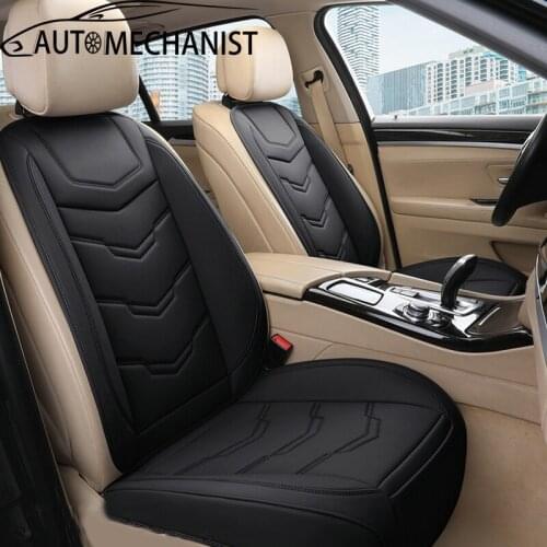 PU Leather Car Seat Cover Front Rear Cushion Seat Protector Mat Pad For Auto Back Cushion Non Slide Breathable Car Accessories