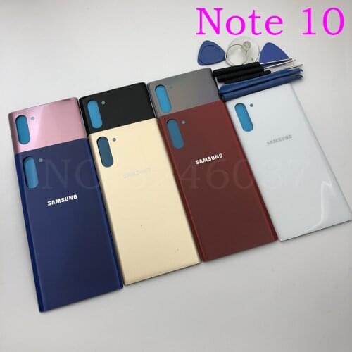Note10 Rear Panel Battery Glass Back Door Cover For Samsung Galaxy Note 10 N970 note 10+plus N975 adhesive stickers+tools