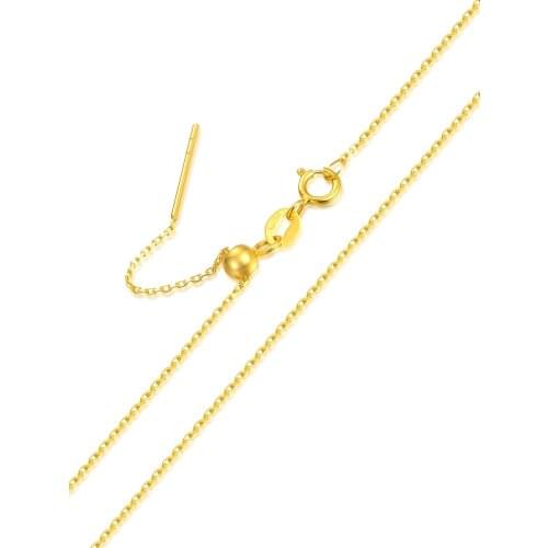 Pure AU750 18K Yellow Gold Necklace Women O Link Chain Necklace P6451