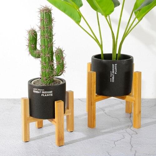 Wooden Four-legged Flower Stand Strong Durable Free Bonsai Stand Home Tray Pot Bamboo Display Shelf Holder Plant Decor Gard O5S3
