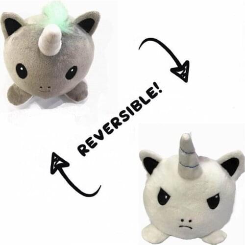 Reversible Cat Dog Gato Kids Soft Gift Plushie Animals Unicorn Double-Sided Flip Cat Flip Doll Toy Peluches For Pulpos Plush Toy