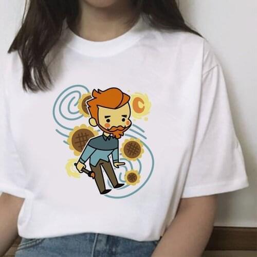 T Shirt Van Gogh Art Graphic Print Aesthetic Women Short Sleeve Casual Feminina Tees Korean Fashion Lady Female Woman T Shirts