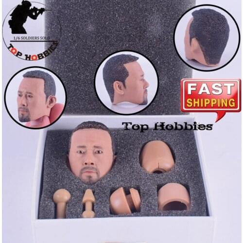 Headplay 1/6 Male Head Sculpt HP-0004 Wen Jiang Man Head Sculpture Model Fit 12"Action Figure Doll Body Toys Gift