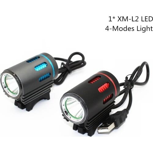 6-8vUSB headlight bicycle light XM-L2 strong light LED 1200LM far and low beam car light flashlight