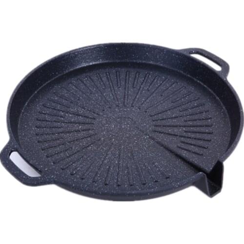 Maifan Stone Baking Tray Korean Household Induction Cooker Gas Universal Barbecue Pot Green Square Baking Tray