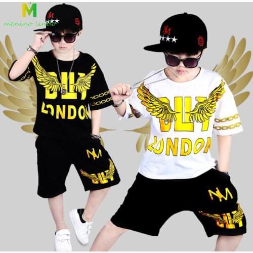 Boys summer clothes sets kids street dance costume 3-16T teenage jacket+pants children T-shirt boys active trousers baby outwear