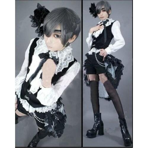Black Butler Kuroshitsuji Ciel Phantomhive Circus Uniform Outfit Cosplay Costumes for Halloween