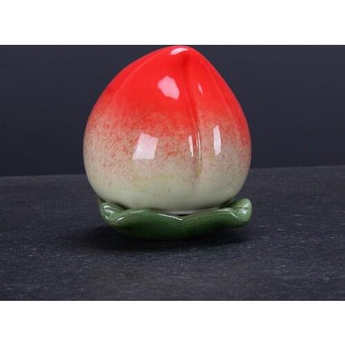 Creative Ceramic Peach-shaped Tea Caddy Gift Box Holiday Gifts Tea Sealed Tin Storage Tank Home Kitchen Tea Storage Ornaments