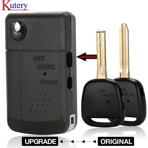Kutey 1/2 Side Buttons Fob Modified Flip Remote Key Shell For Toyota Carina Estima Harrier Previa Corolla Celica TOY43/TOY40