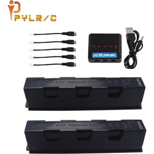 3.7V 1000mah lithium battery +charger cable for HS161 small drone HD aerial photography folding aircraft battery