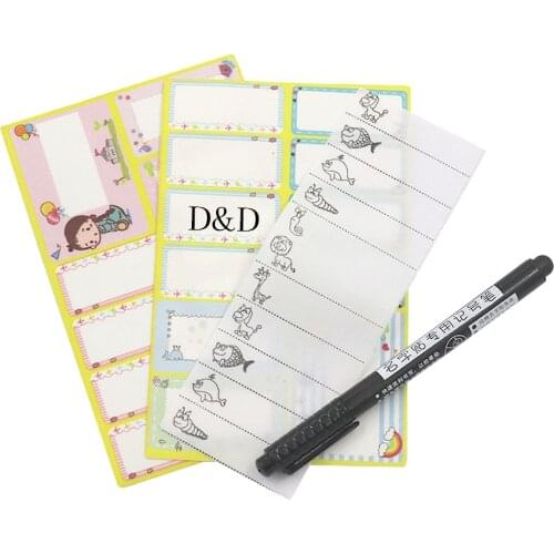 Cartoon Washable Iron on Name Labels Garment Fabric Tags Marker Set for Child Back to School Clothes Garment Sewing Accessories