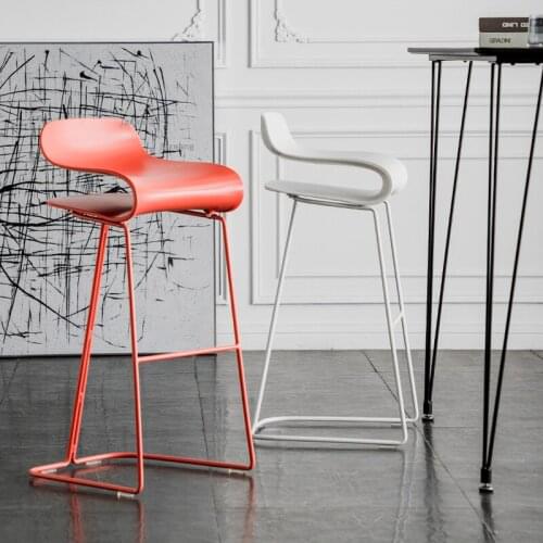 Nordic Wrought Iron Home Furniture Bar Chairs Creative Coffee Shop Back Bar Chair Modern Minimalist Front Desk High Bar Chair