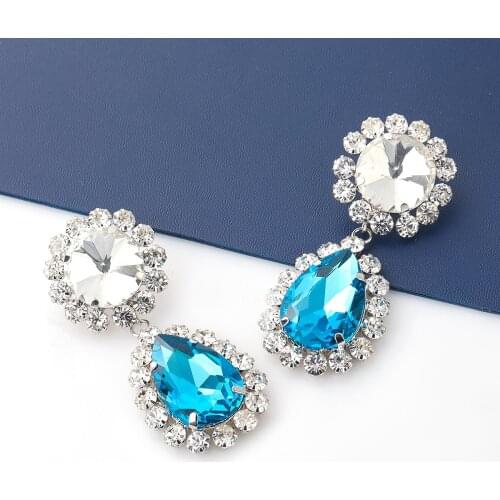 Fashion Metal Round Glass Geometric Earrings Womens Creative Popular Dangle Earrings Party Accessories