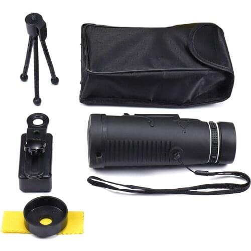 Monocular Telescope Monocular Scope Zoom HD Telescope Phone Camera Lens Tripod Flash Light Compass Kit